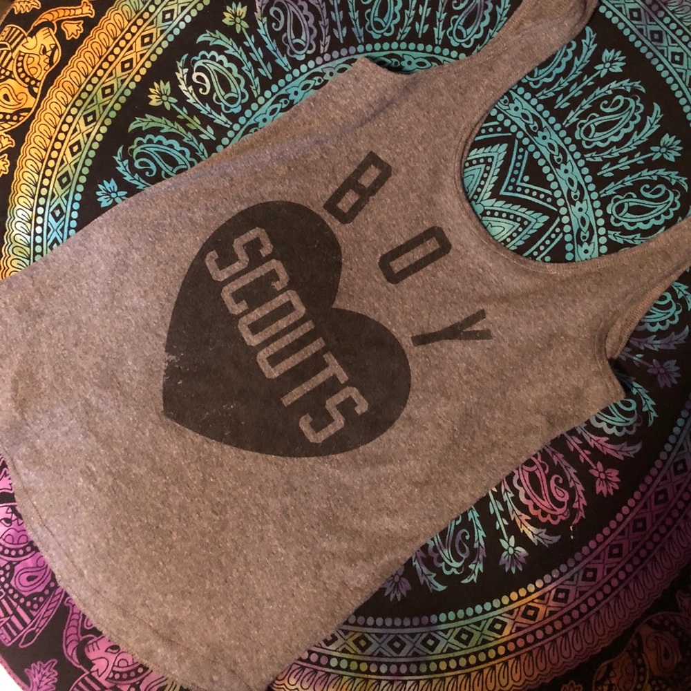 Grey tank printed tank top
